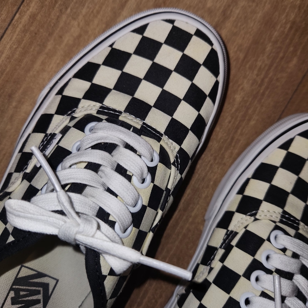 Vans Black and Off-White Checkerboard Shoes | Size 8.5W - Picture 3 of 9